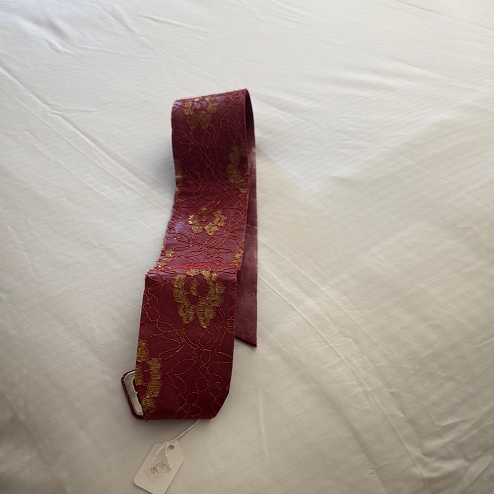 Red and Gold Floral Sash